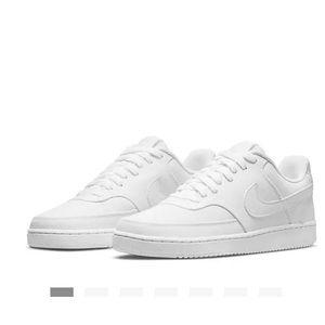 Nike Womens Ebernon Low White Sneakers - Size 8
